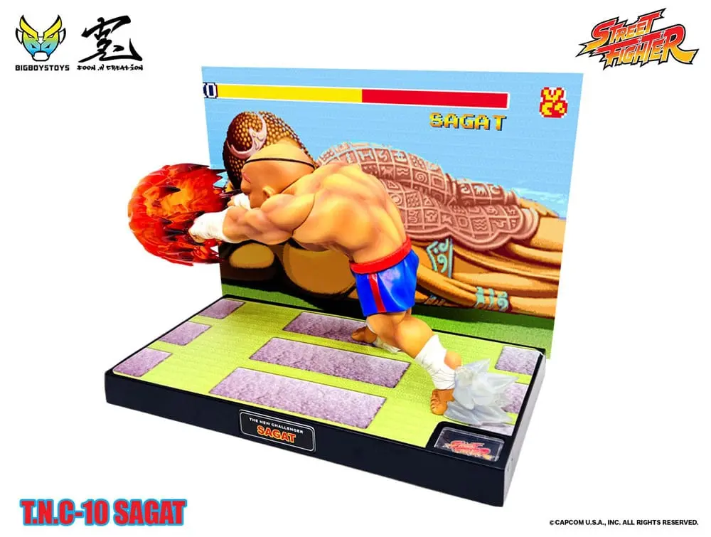 Street Fighter PVC Statue mit Sound & Leuchtfunktion Sagat 17 cm Produktfoto