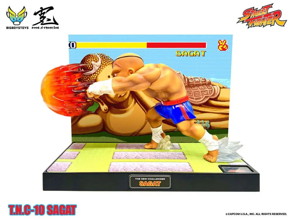Street Fighter PVC Statue mit Sound & Leuchtfunktion Sagat 17 cm Produktfoto