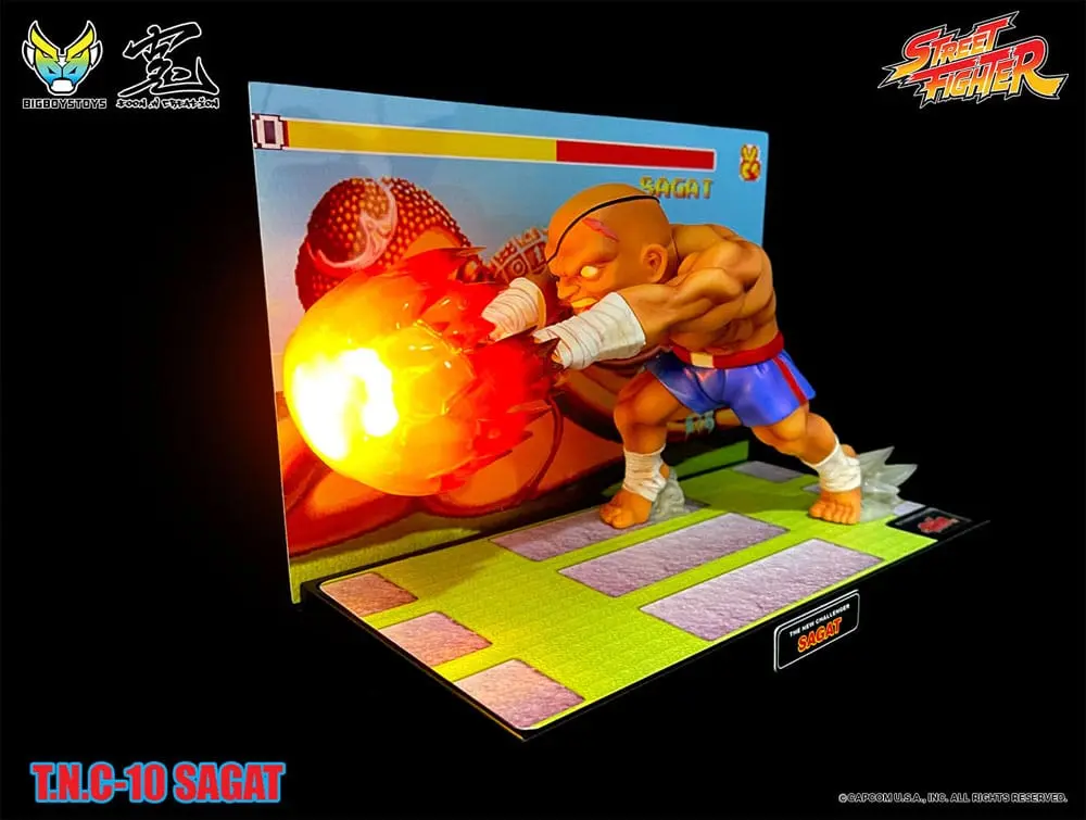 Street Fighter PVC Statue mit Sound & Leuchtfunktion Sagat 17 cm Produktfoto