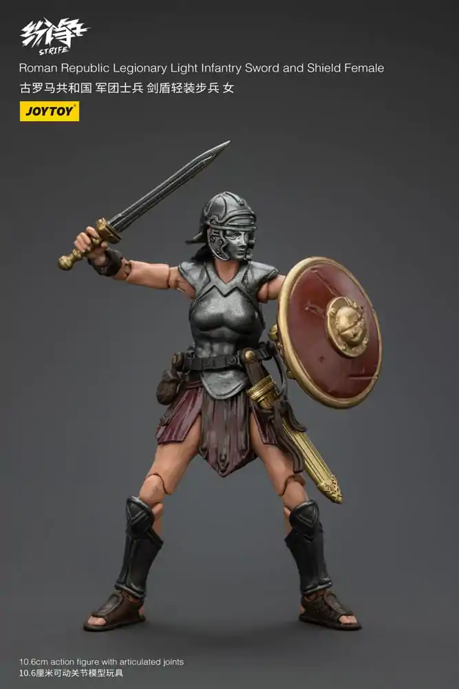 Strife Actionfigur 1/18 Roman Republic Legionary Light Infantry Sword and Shield Female 11 cm Produktfoto
