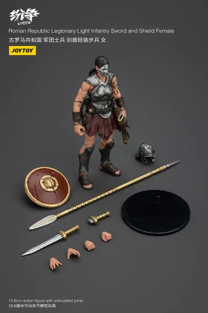 Strife Actionfigur 1/18 Roman Republic Legionary Light Infantry Sword and Shield Female 11 cm Produktfoto