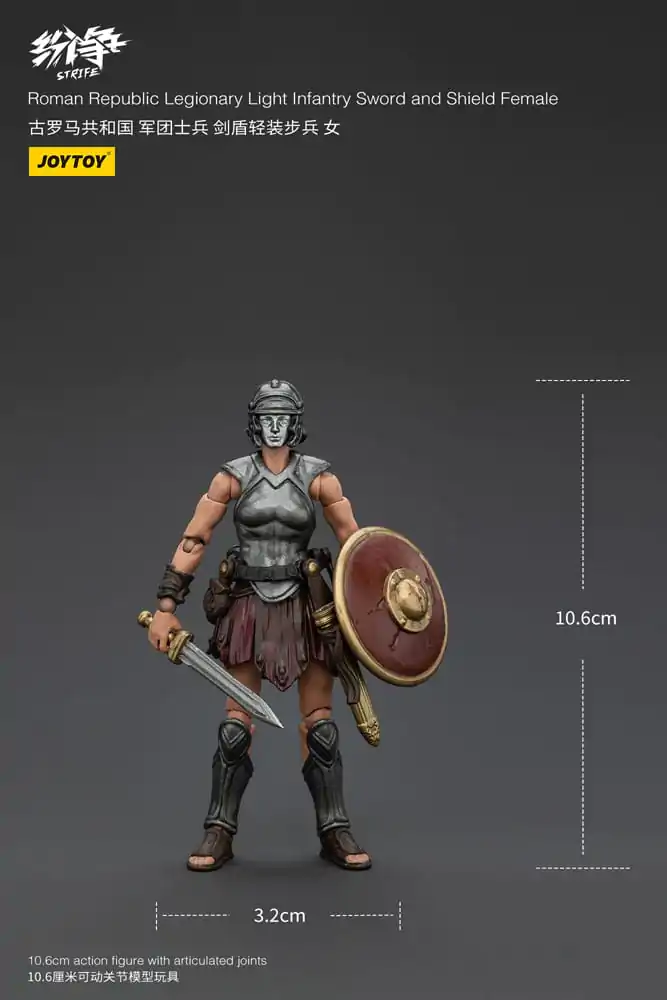 Strife Actionfigur 1/18 Roman Republic Legionary Light Infantry Sword and Shield Female 11 cm Produktfoto