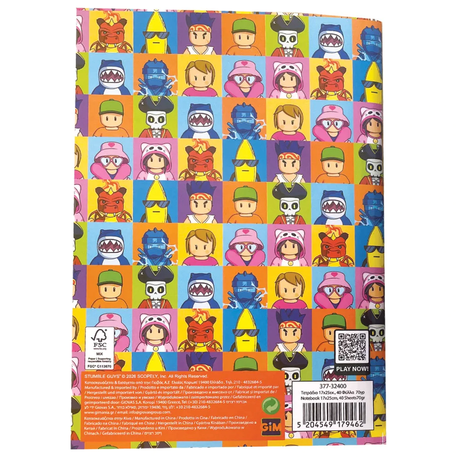 Stumble Guys Killer Größe B/5 liniertes Notizbuch 40 Blätter Produktfoto