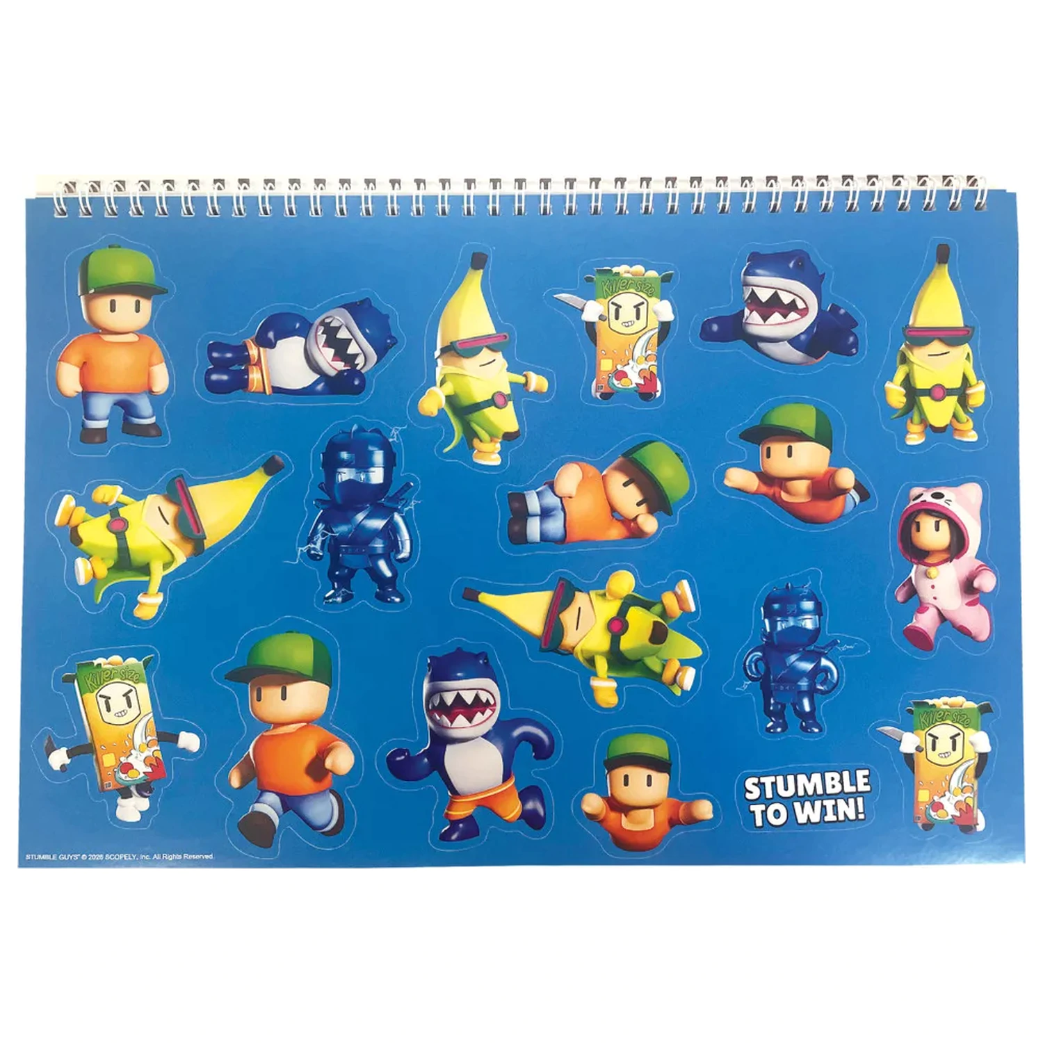 Stumble Guys Race DIN A4 Spiral Skizzenbuch 40 Blätter mit Stickern Produktfoto