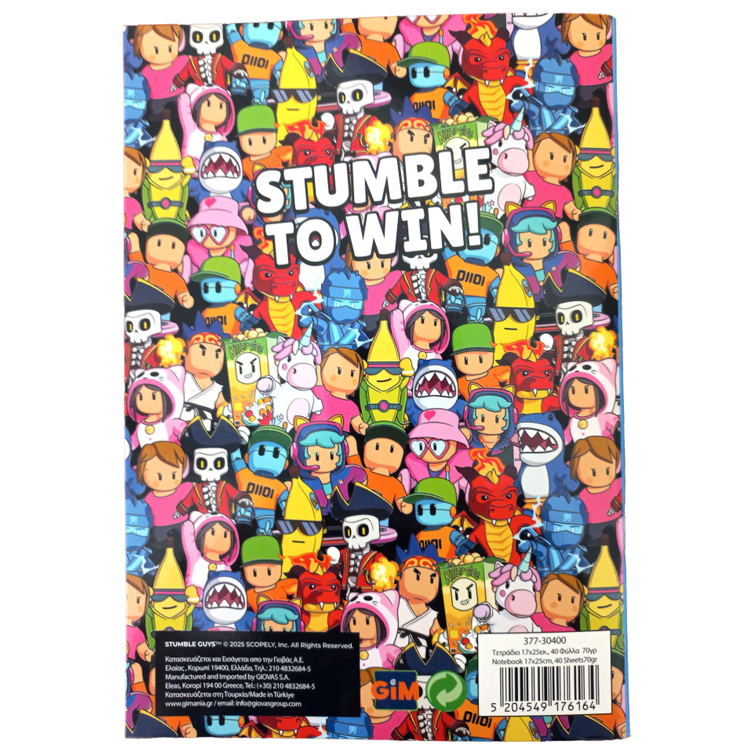 Stumble Guys Race B/5 liniertes Notizbuch 40 Blatt Produktfoto