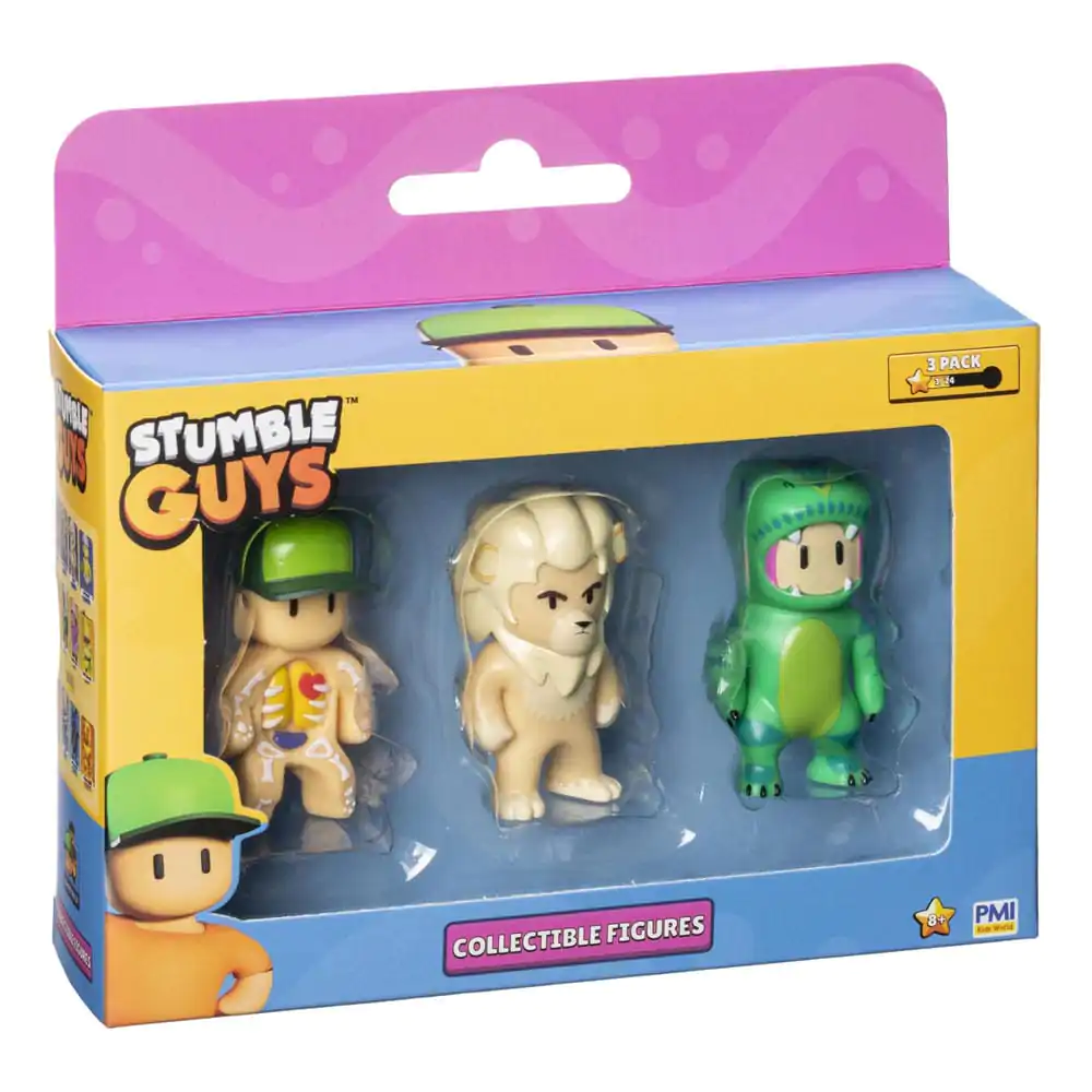 Stumble Guys: Wave 2 3er-Figuren Fensterbox Sammelfiguren Inside Out + Kiara + T-Rex Guy Produktfoto