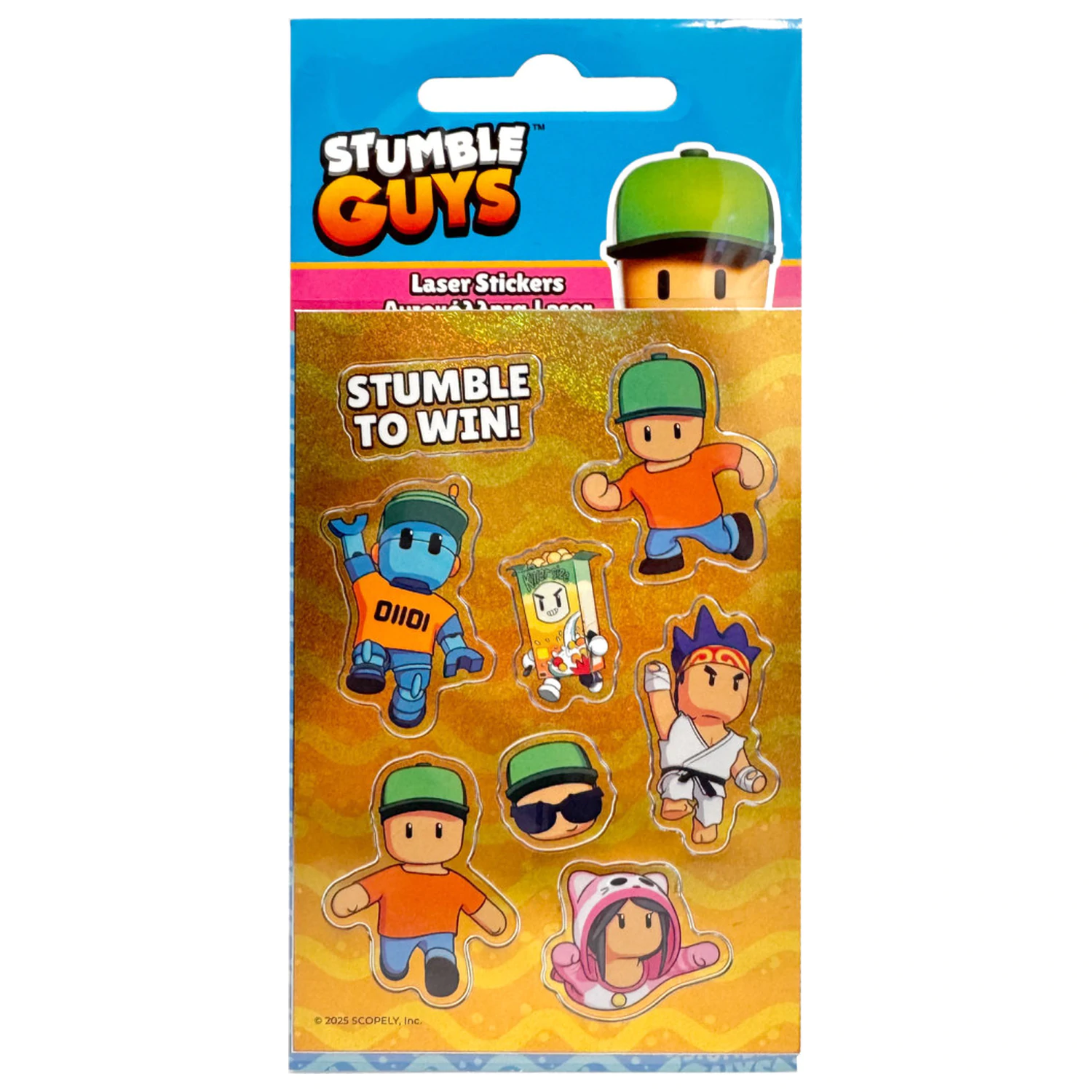 Stumble Guys Yellow holografisches Aufkleber-Set Produktfoto