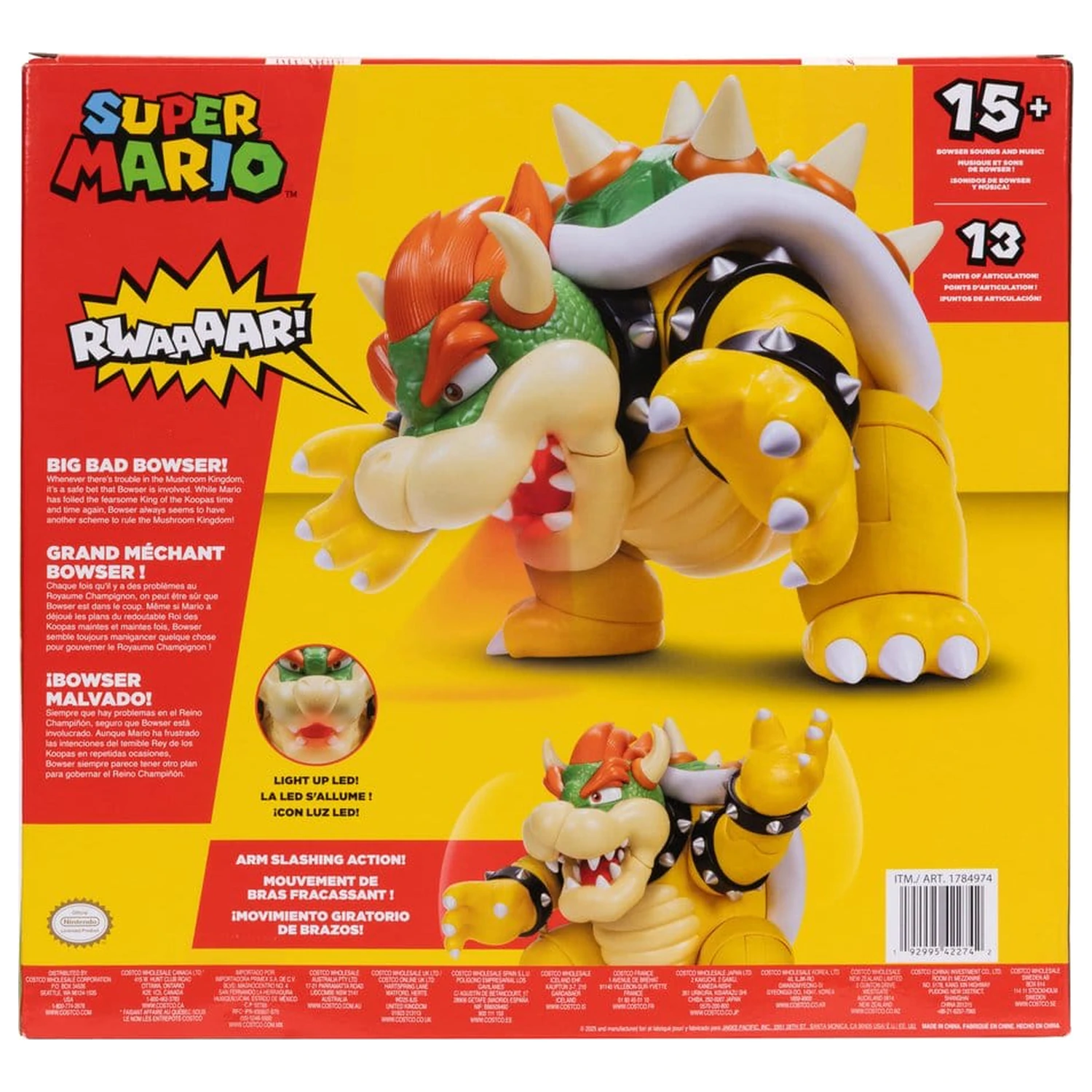 Super Mario Action Figur Big Bad Bowser 30 cm Produktfoto