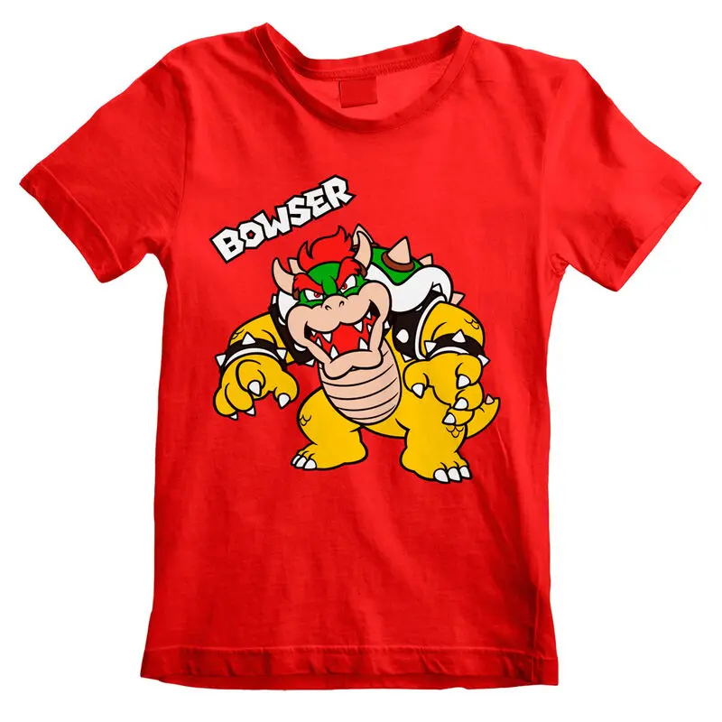 Super Mario Bros Bowser Text Kinder T-shirt Produktfoto