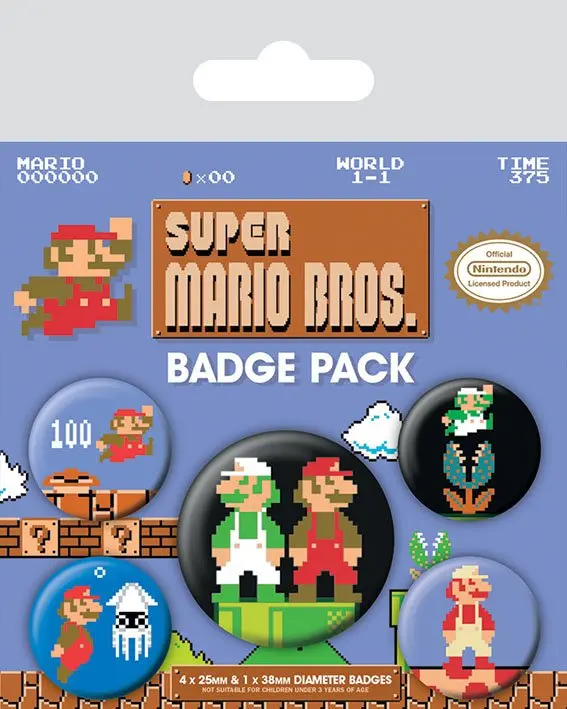 Super Mario Bros. Ansteck-Buttons 5er-Pack termékfotó