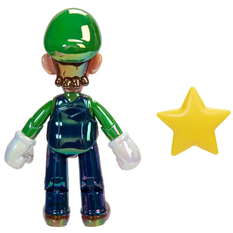 Super Mario Bros Luigi Star Power Figur 10cm Produktfoto