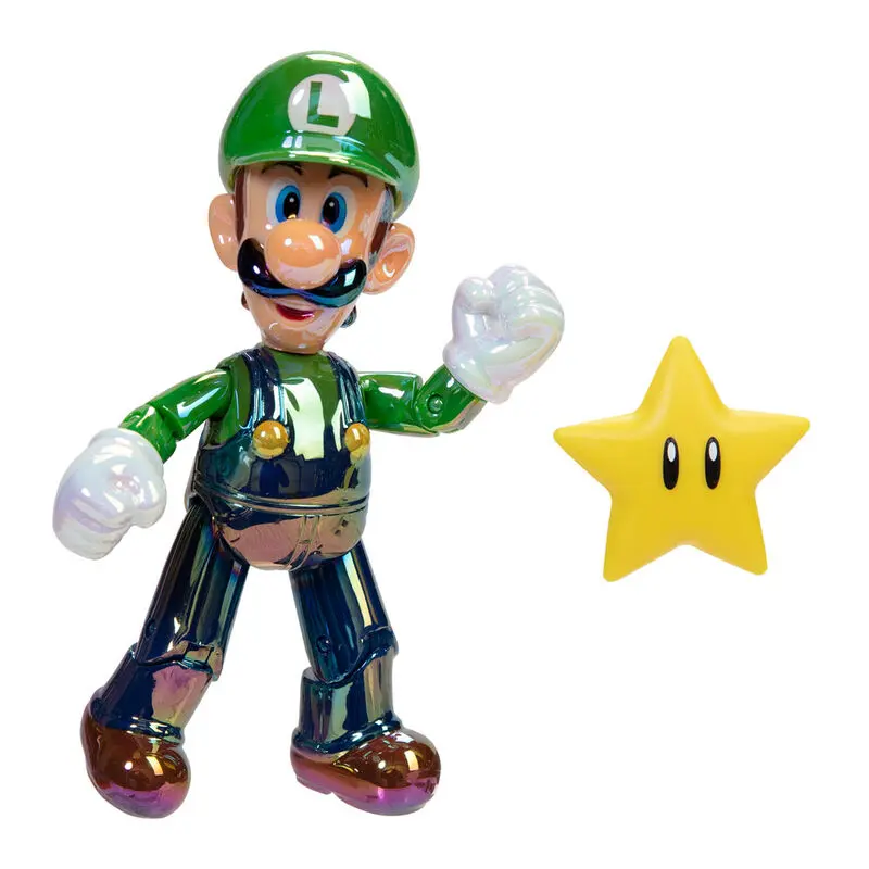 Super Mario Bros Luigi Star Power Figur 10cm Produktfoto