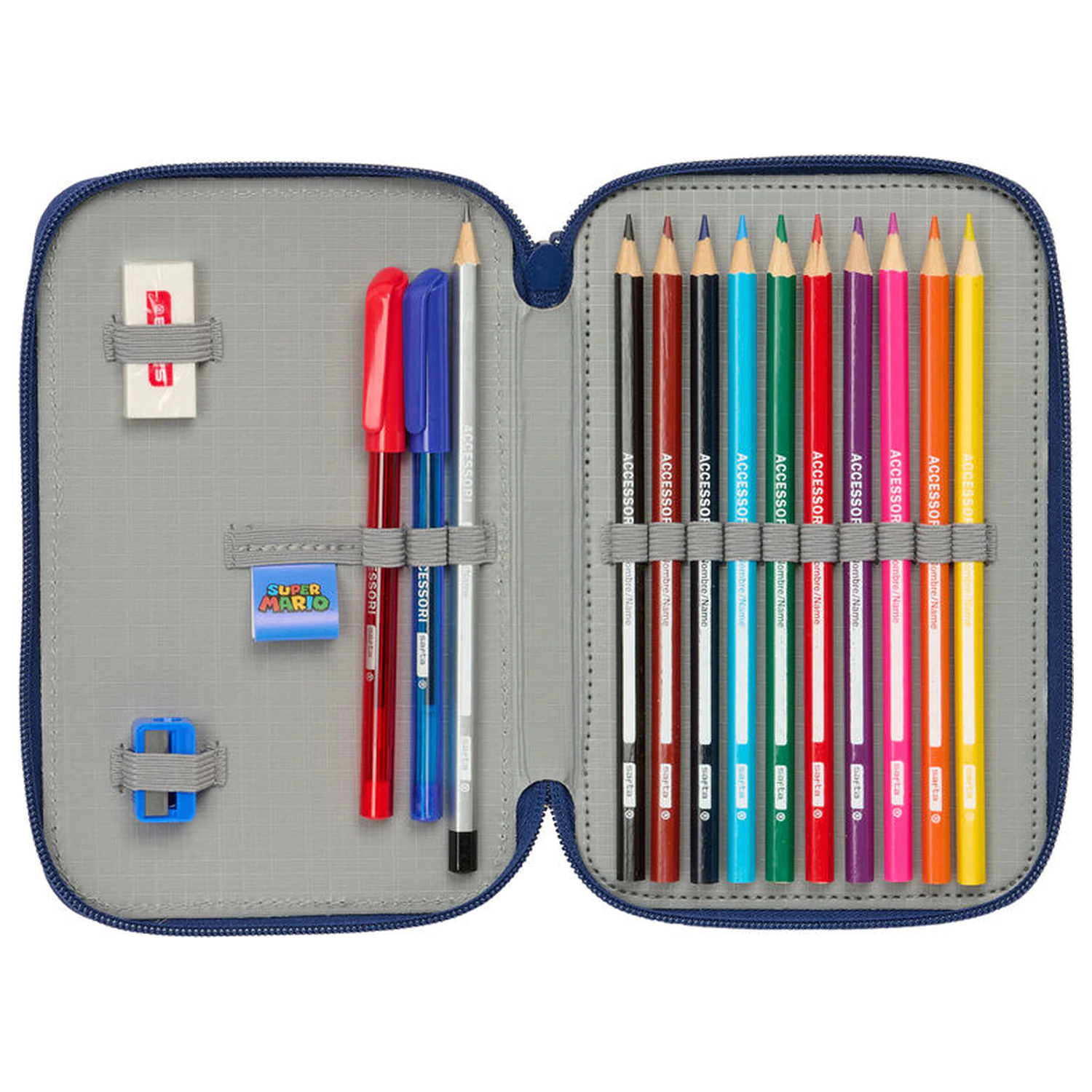 Super Mario Bros Mamma Mia doppeltes Federmäppchen 29tlg. Produktfoto