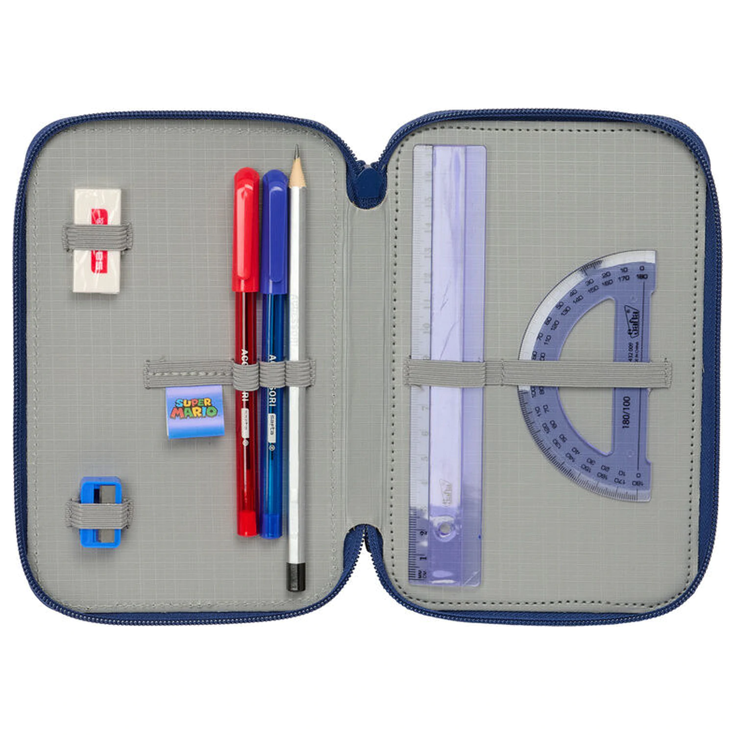 Super Mario Bros Mamma Mia Dreifach-Federmäppchen 37-tlg Produktfoto