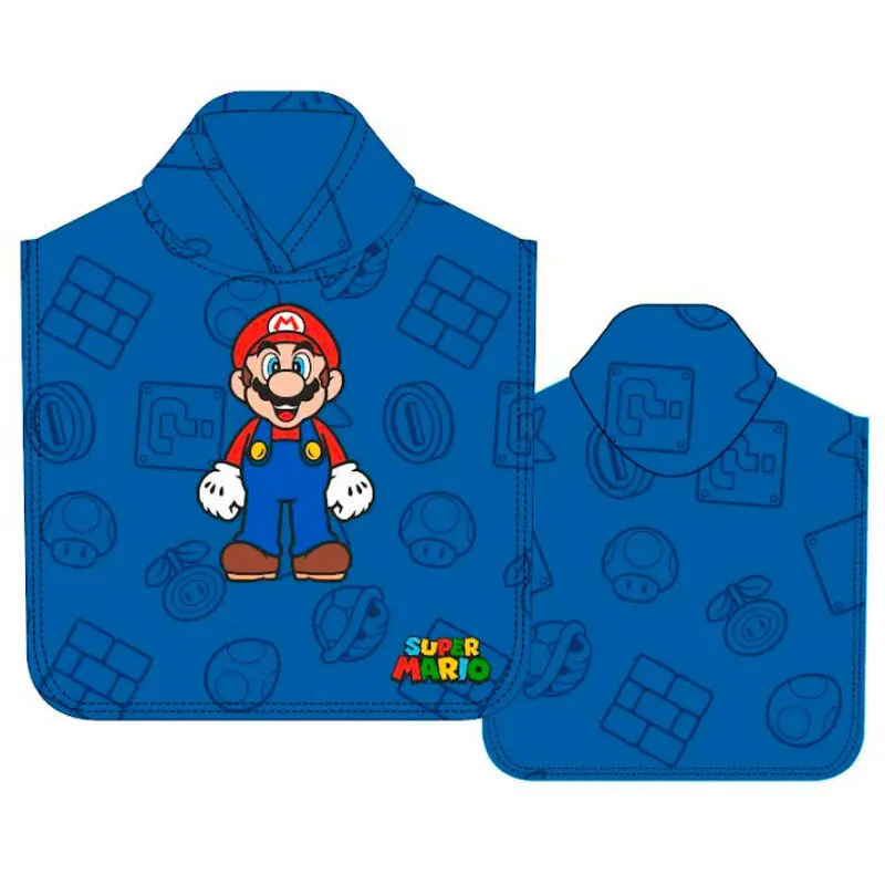 Super Mario Bros Mario Microfaser Poncho Handtuch termékfotó