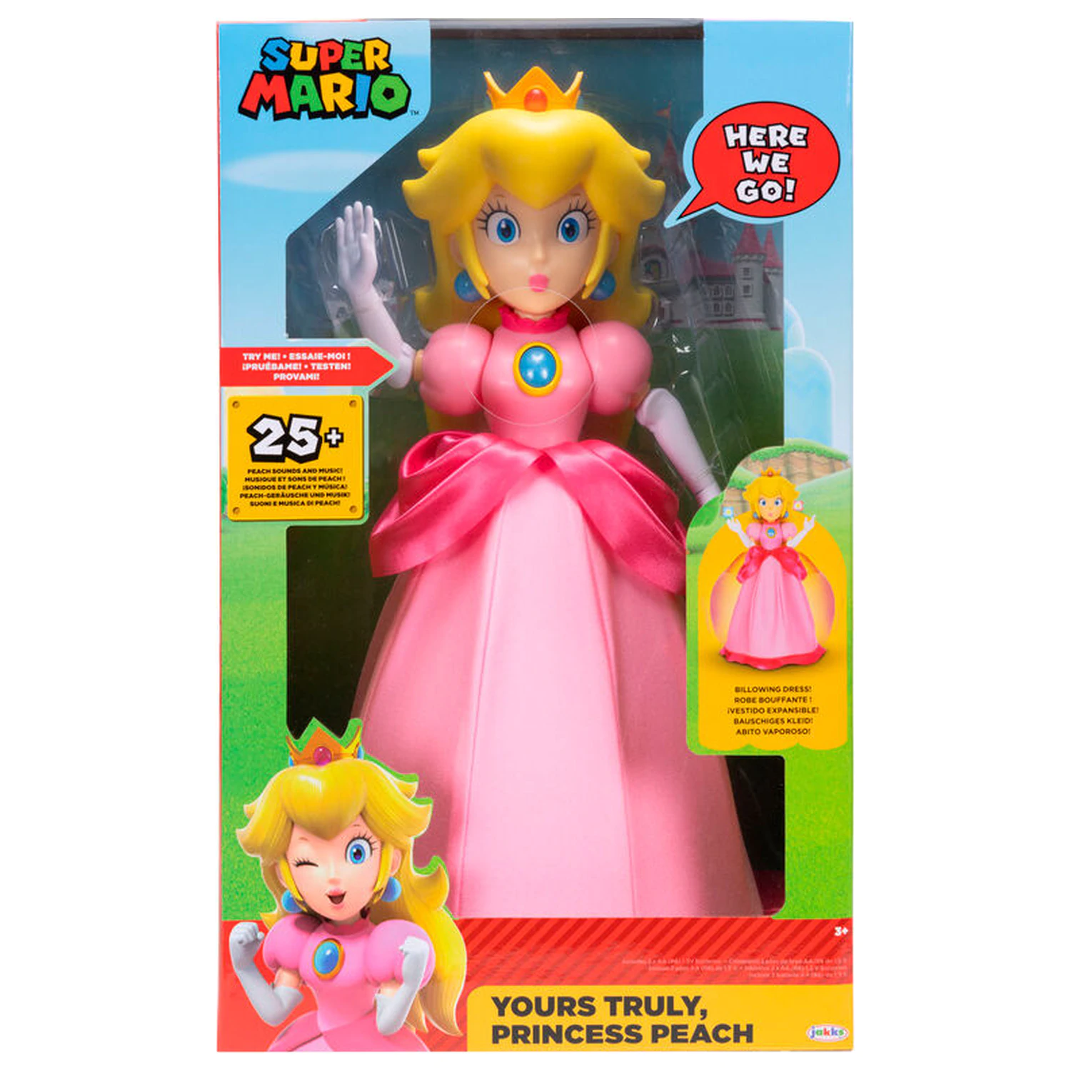 Super Mario Bros Peach Figur 36cm Englisch Produktfoto