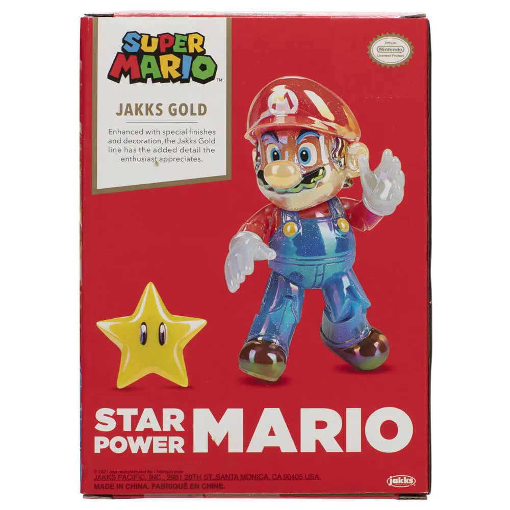 Super Mario Bros Star Power Mario Gold Figur 10cm Produktfoto