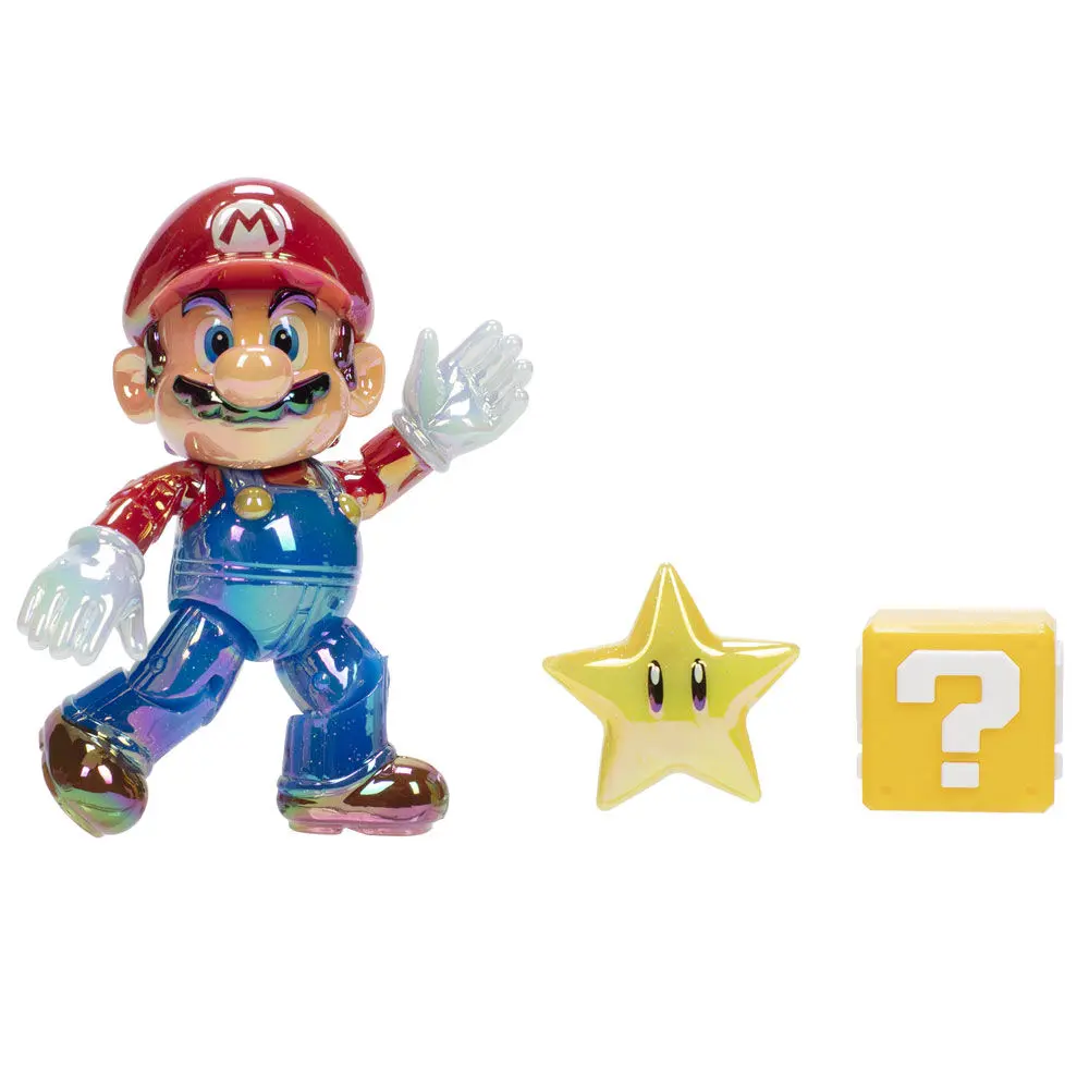 Super Mario Bros Star Power Mario Gold Figur 10cm Produktfoto