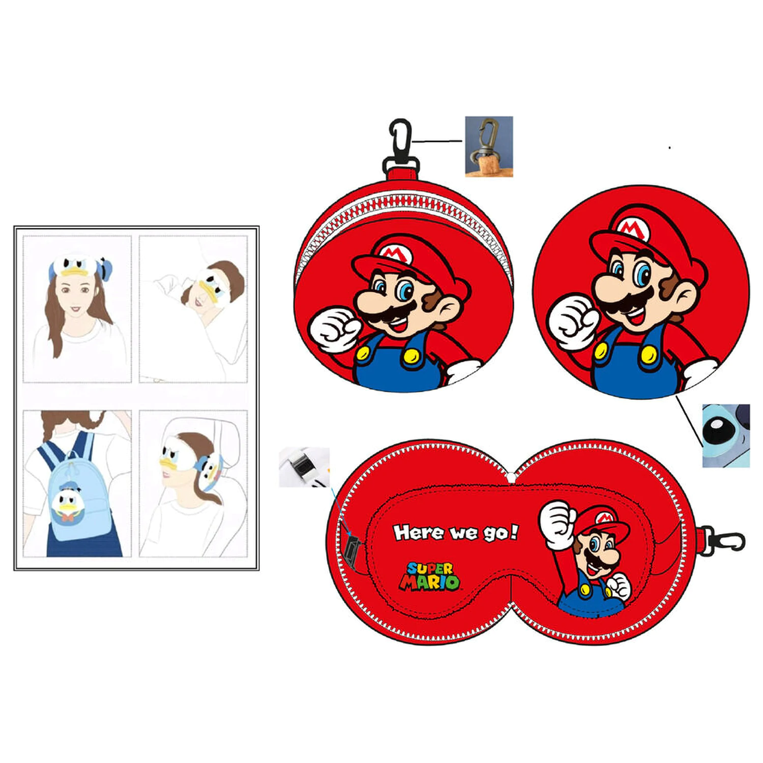 Super Mario Bros Reisekissen + Maske Produktfoto