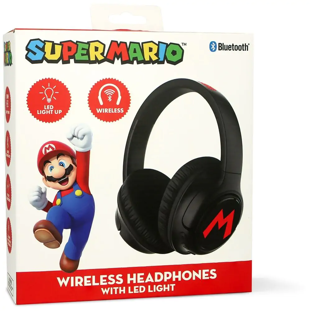 Super Mario Bros kabellos LED Kopfhörer Produktfoto