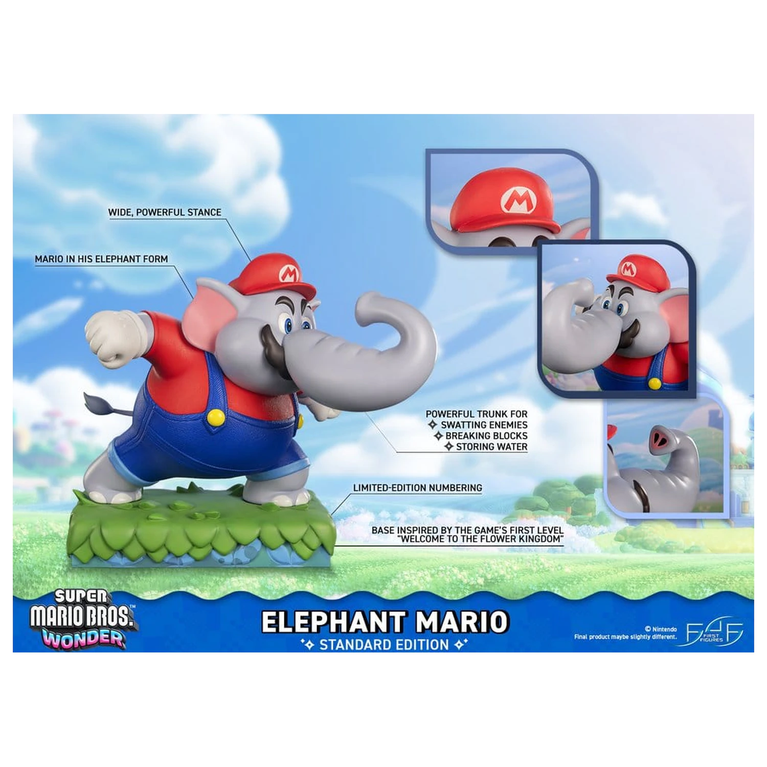 Super Mario Bros. Wonder Harz Statue Elephant Mario Standard Edition 43 cm Produktfoto