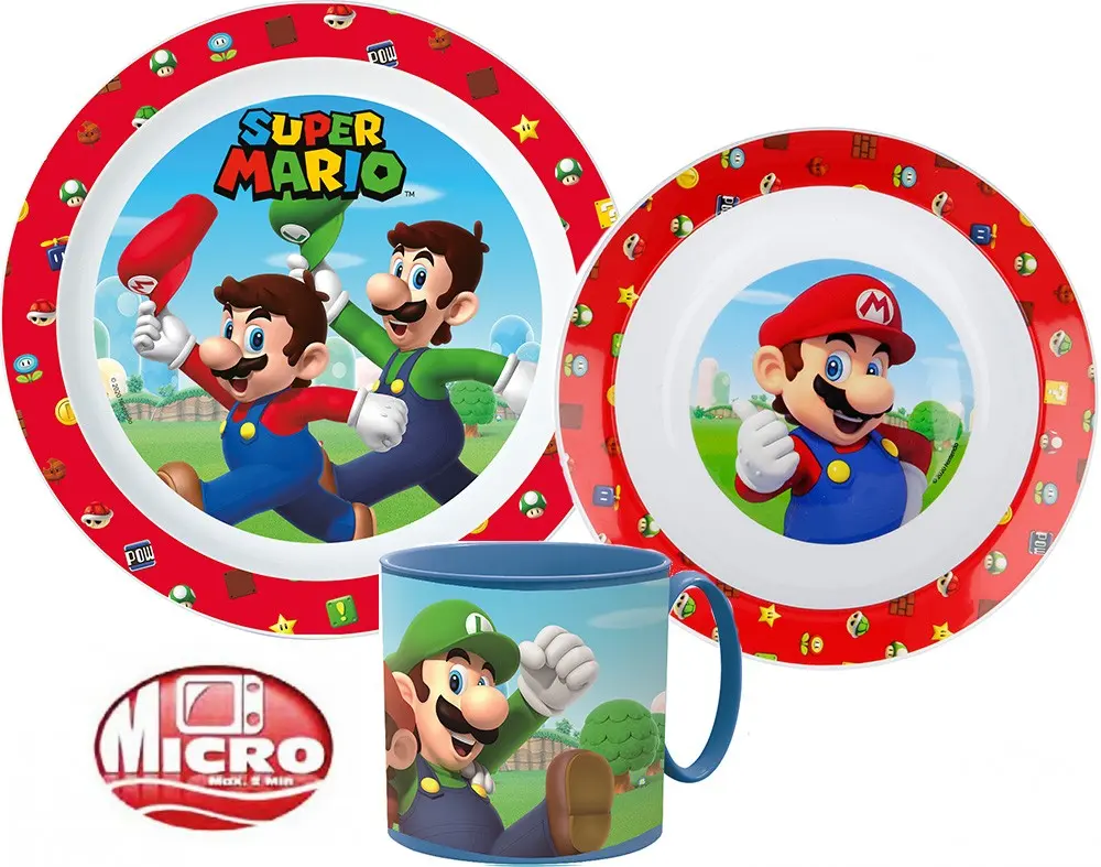 Super Mario Geschirr-Set, Micro Plastik-Set Produktfoto