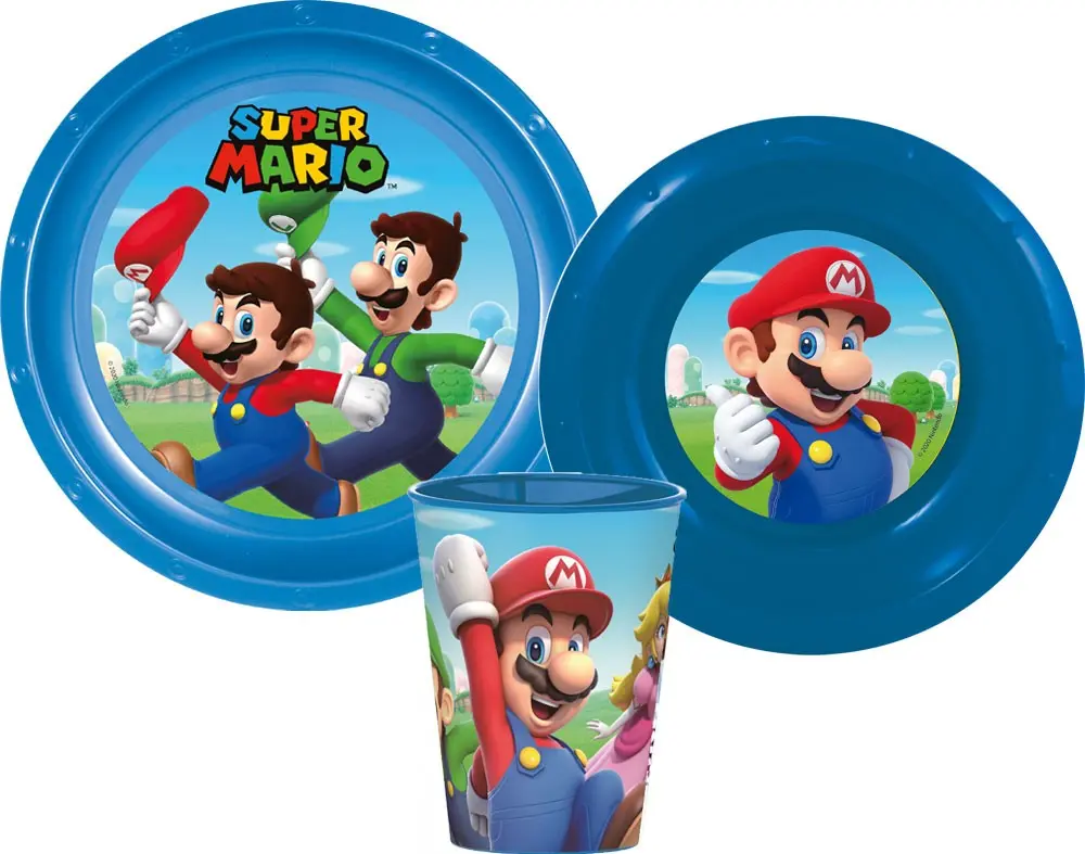 Super Mario Geschirr-Set, Kunststoff-Set Produktfoto