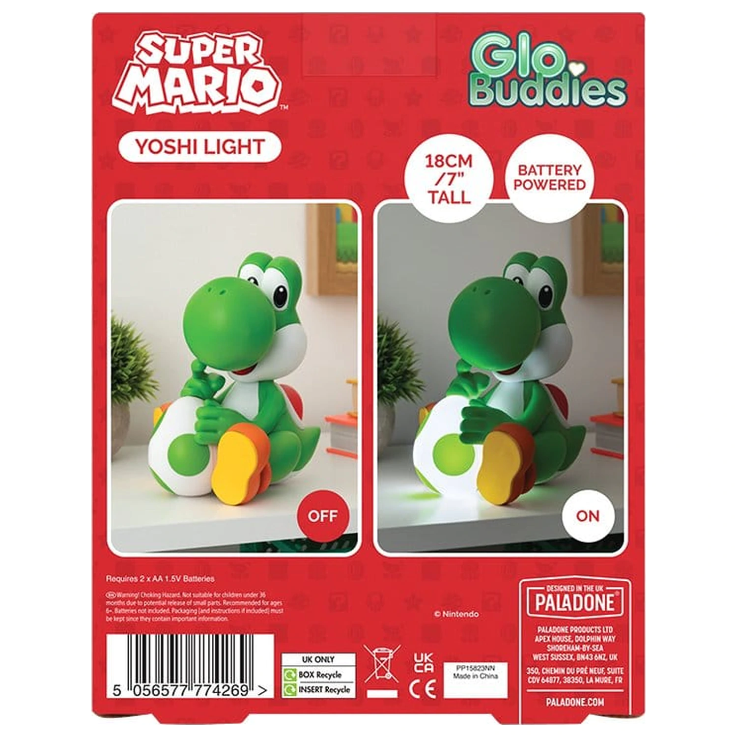 Super Mario GloBuddies Light Yoshi 18 cm Produktfoto