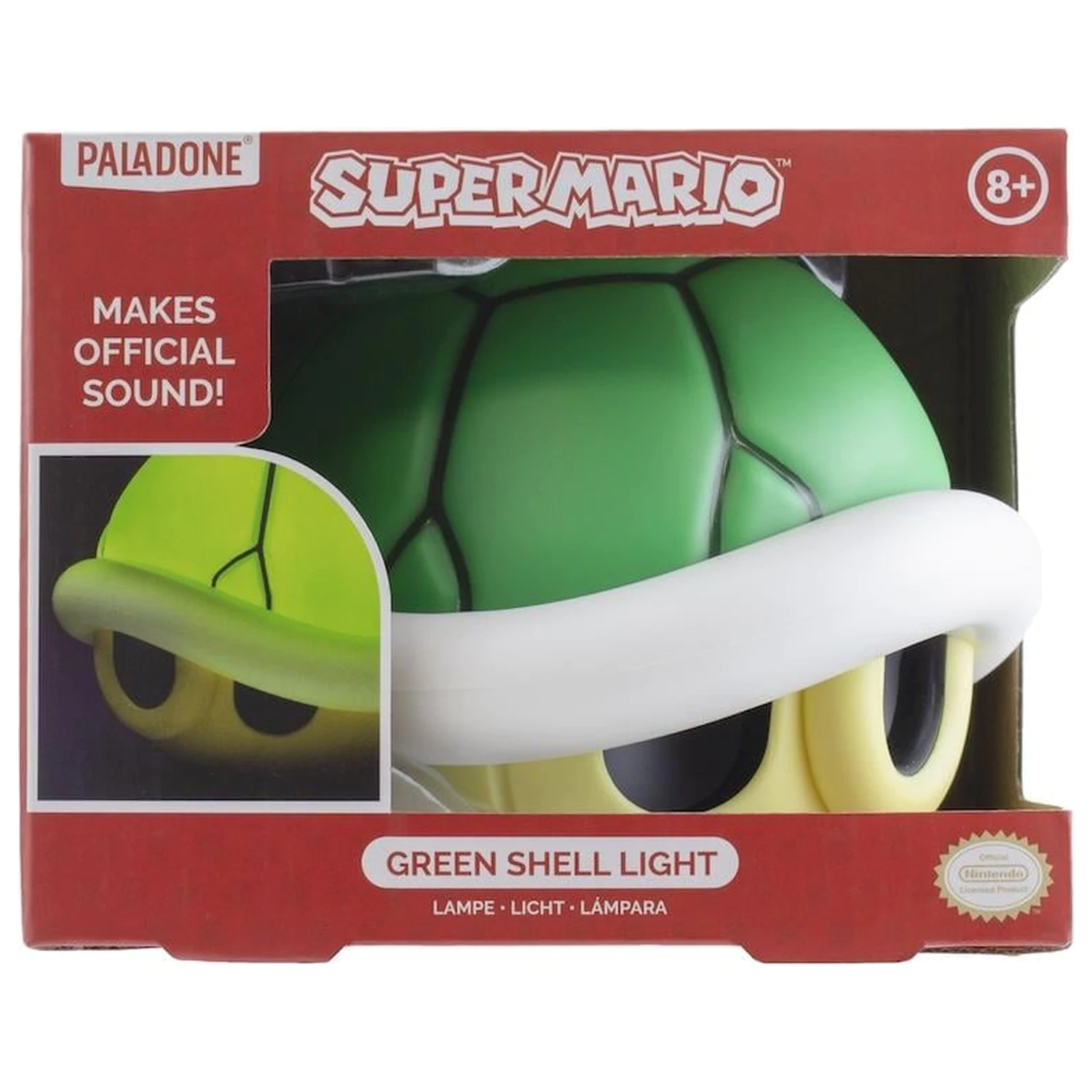 Super Mario Green Shell Dekoleuchte mit Sound 15cm Produktfoto