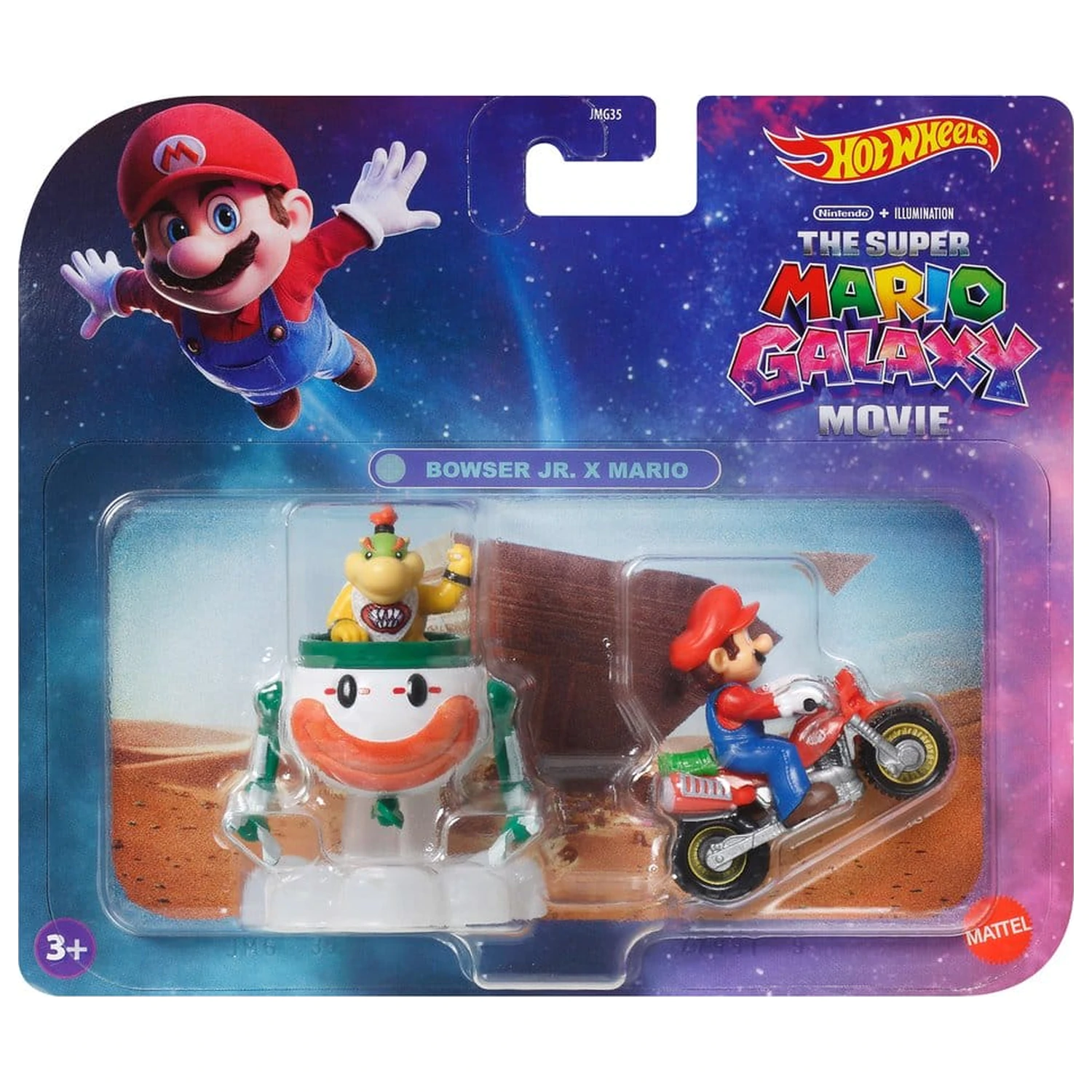 Super Mario Hot Wheels Die-Cast Fahrzeuge 2er-Pack 1/64 Mario & Bowser Jr. Produktfoto