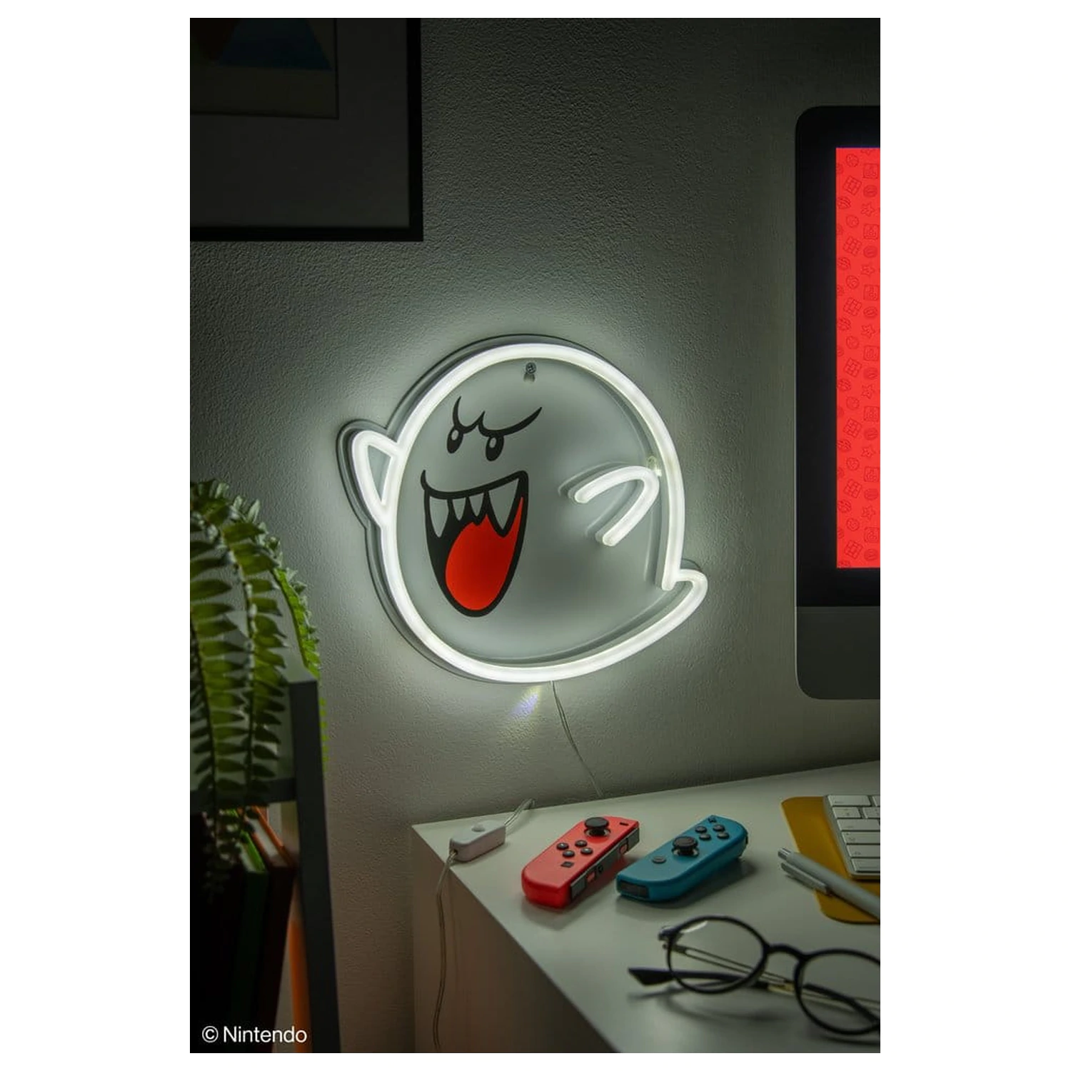 Super Mario LED Neon Wandlampe Boo 23 x 23 cm Produktfoto