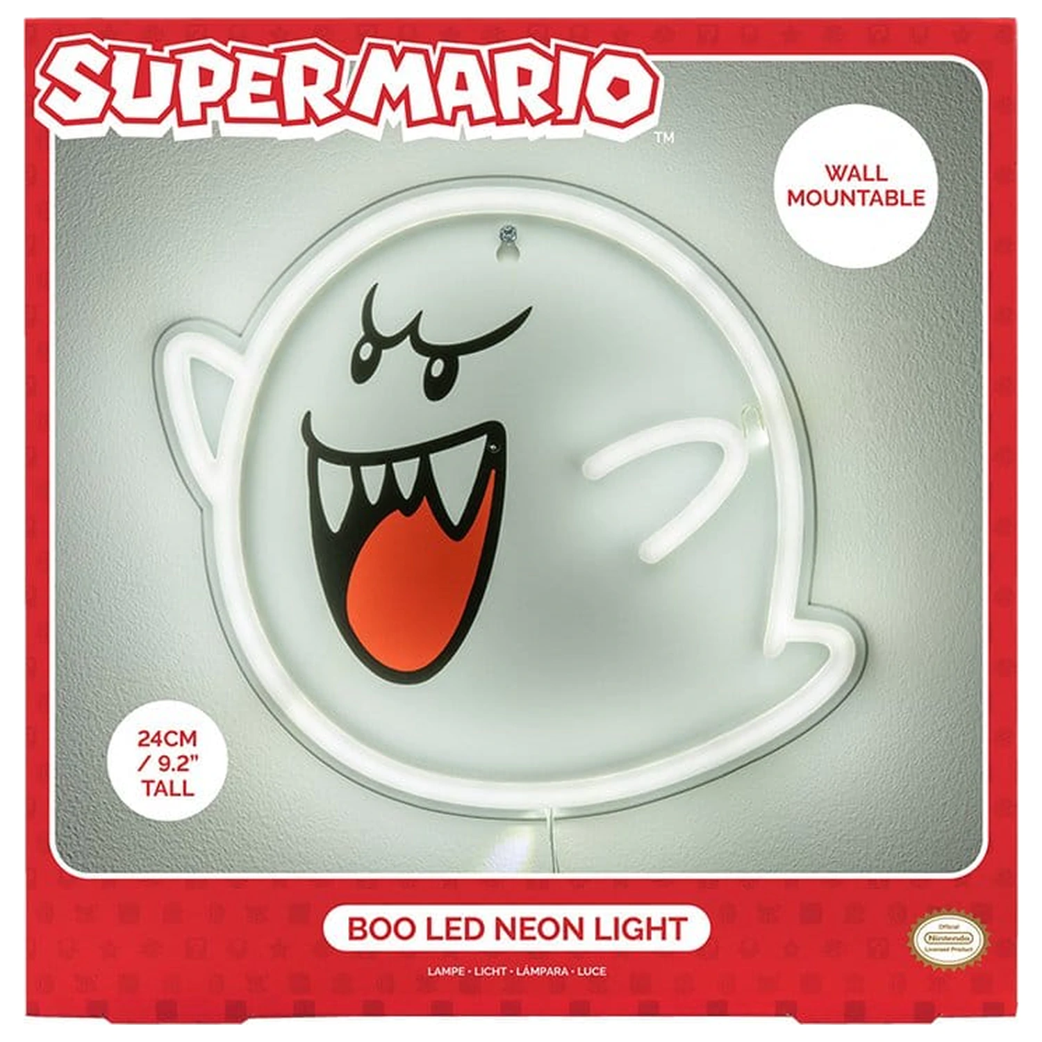 Super Mario LED Neon Wandlampe Boo 23 x 23 cm Produktfoto