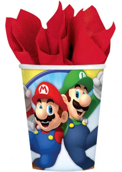Super Mario Pappbecher 8 Stk. 250 ml Produktfoto