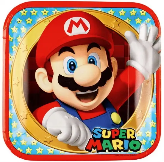 Super Mario Pappteller 8 Stück 23 cm Produktfoto