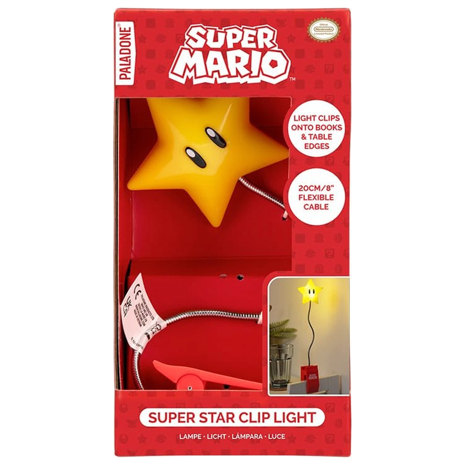 Super Mario Leuchte Super Star Clip 33 cm Produktfoto