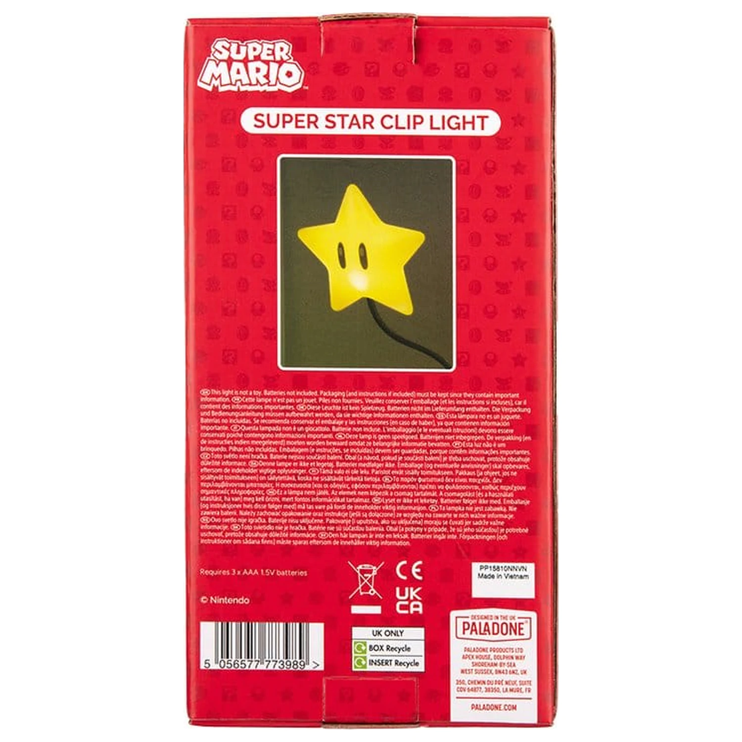 Super Mario Leuchte Super Star Clip 33 cm Produktfoto