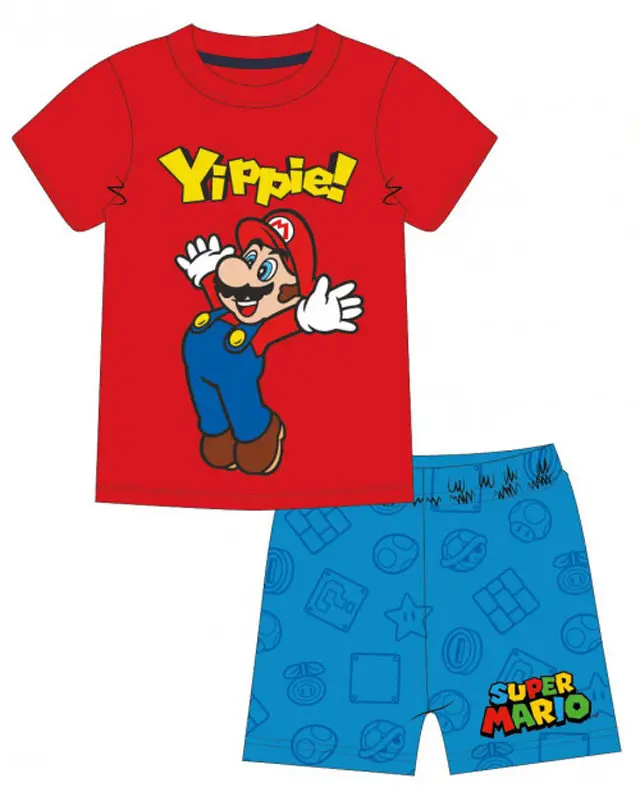 Super Mario Yippie kurzer Kinderpyjama termékfotó