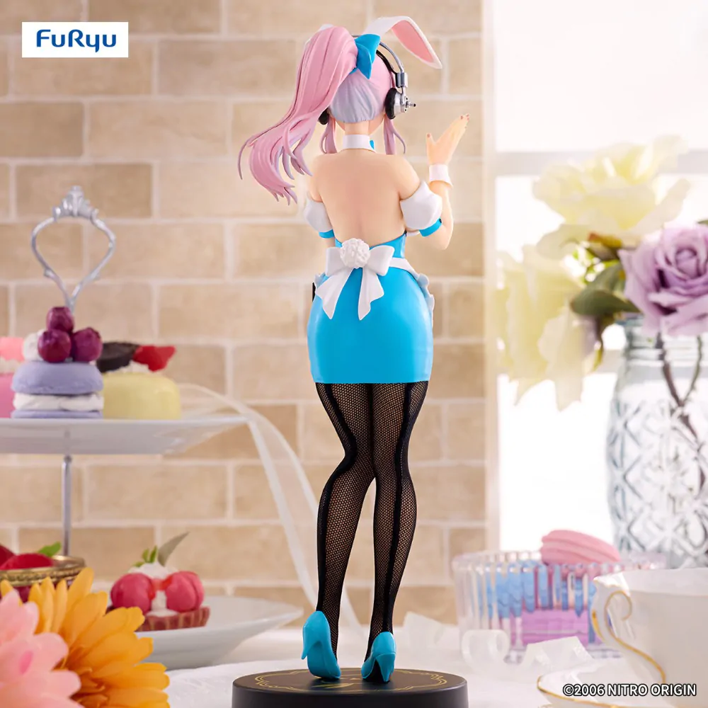 Super Sonico BiCute Bunnies PVC-Statue Kellnerin Hellblaue Farbe Ver. 28 cm Produktfoto