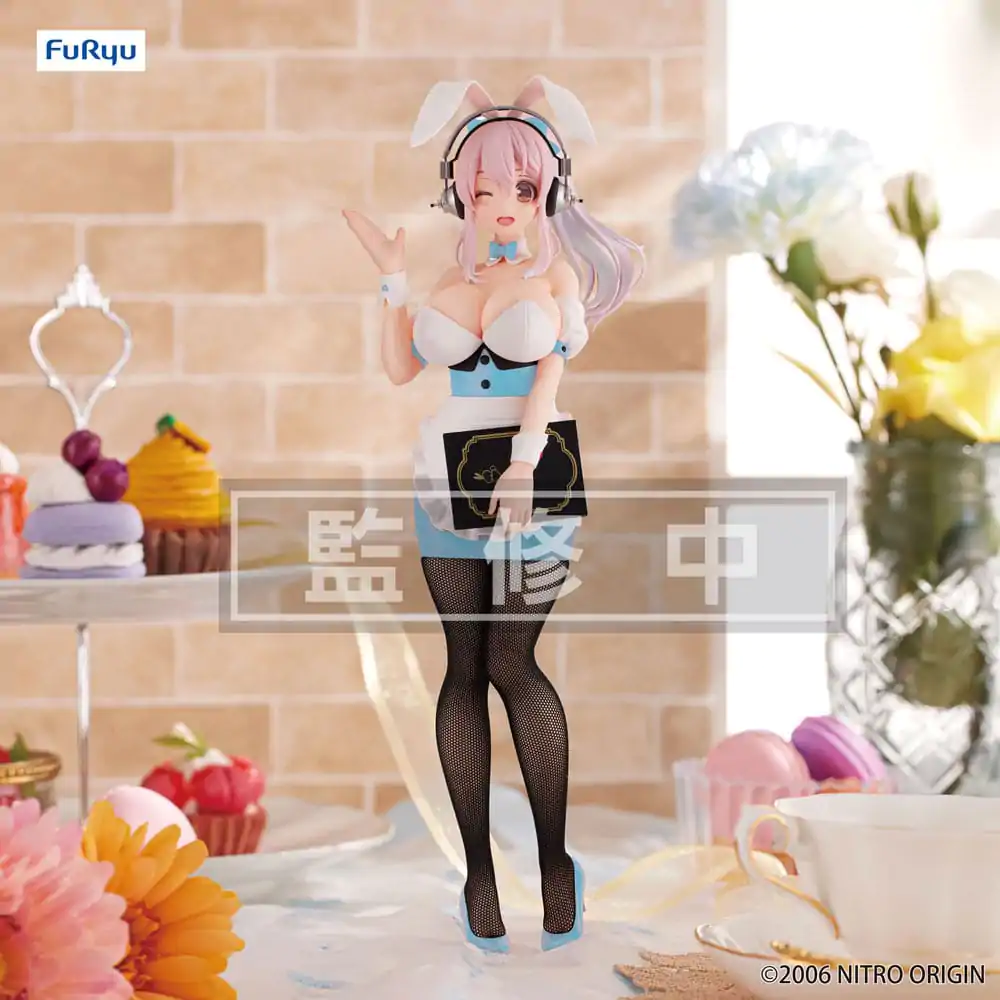 Super Sonico BiCute Bunnies PVC-Statue Kellnerin Hellblaue Farbe Ver. 28 cm Produktfoto