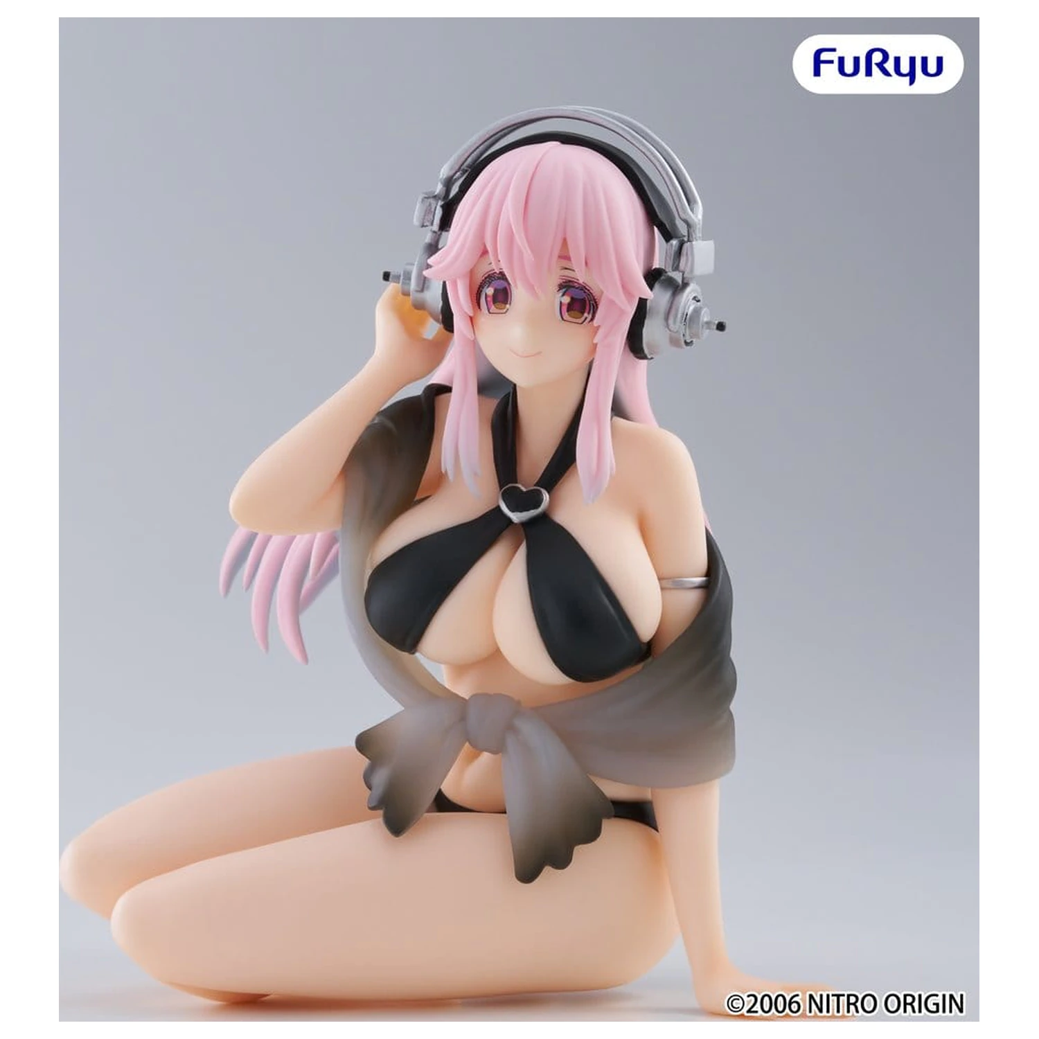 Super Sonico Noodle Stopper PVC Statue Super Sonico Swimsuit Black Color Version 10 cm Produktfoto