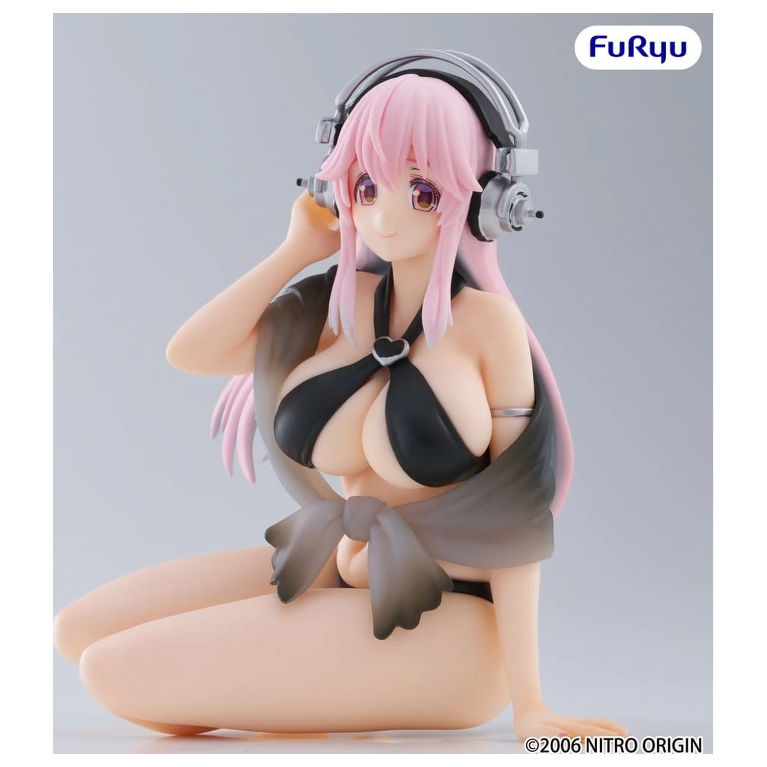 Super Sonico Noodle Stopper PVC Statue Super Sonico Swimsuit Black Color Version 10 cm Produktfoto