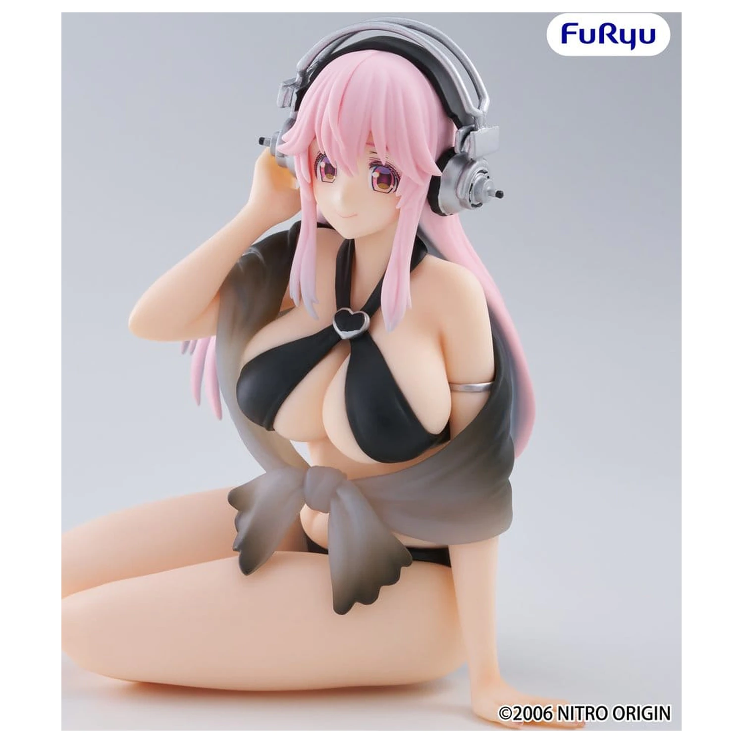 Super Sonico Noodle Stopper PVC Statue Super Sonico Swimsuit Black Color Version 10 cm Produktfoto
