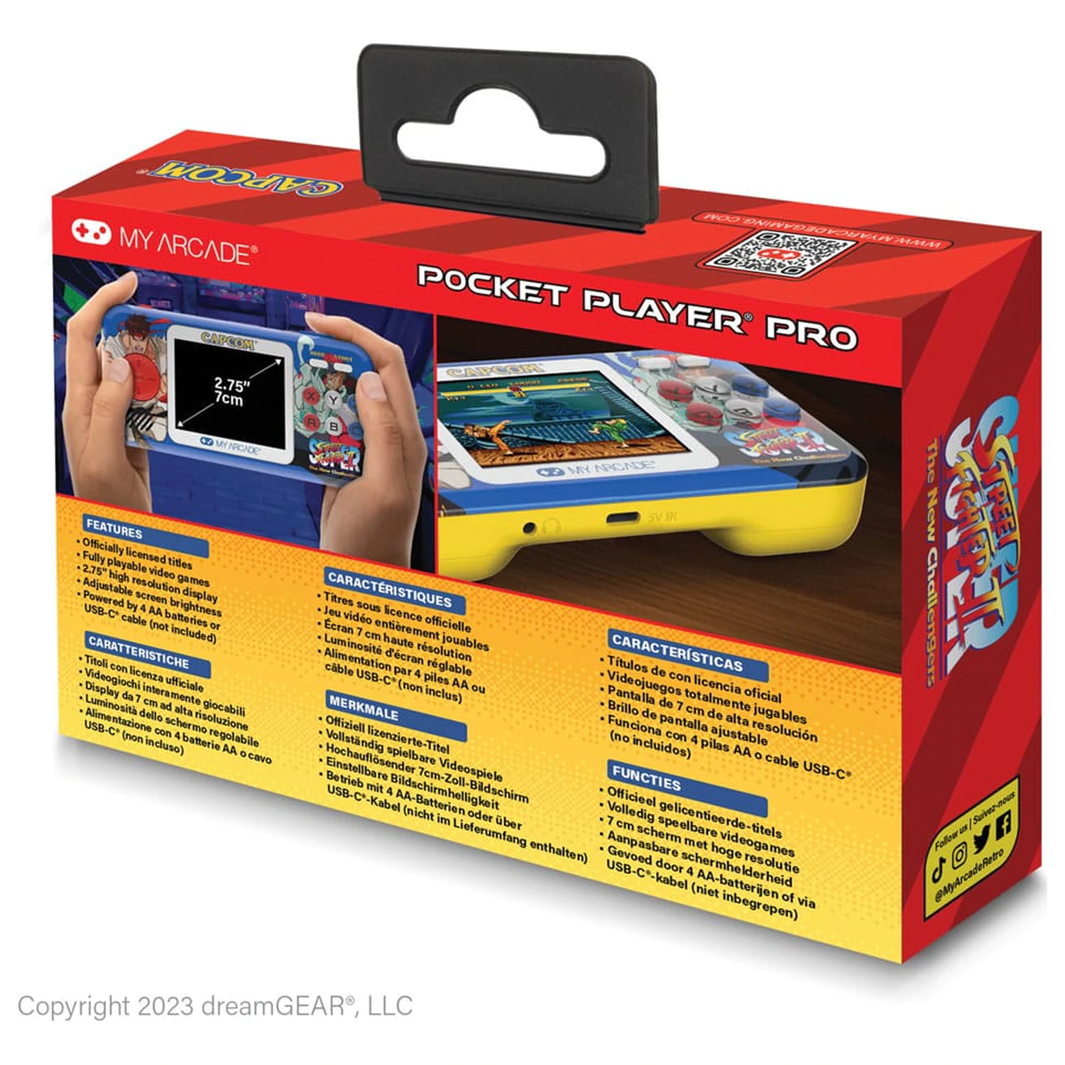 Super Street Fighter II tragbares Spielsystem Pocket Player Pro Produktfoto