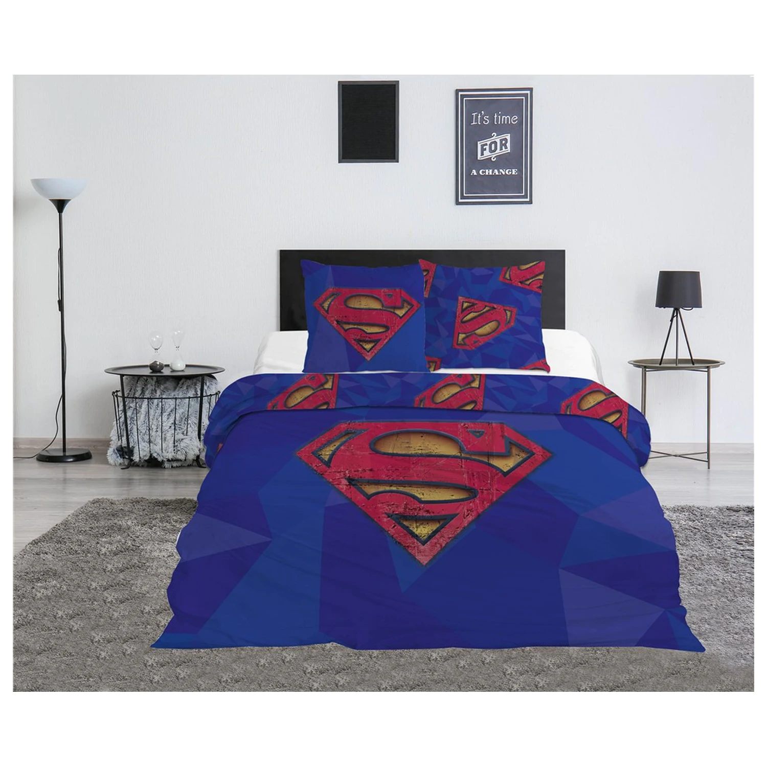 Superman Blue doppelt Bettdeckenbezug Produktfoto