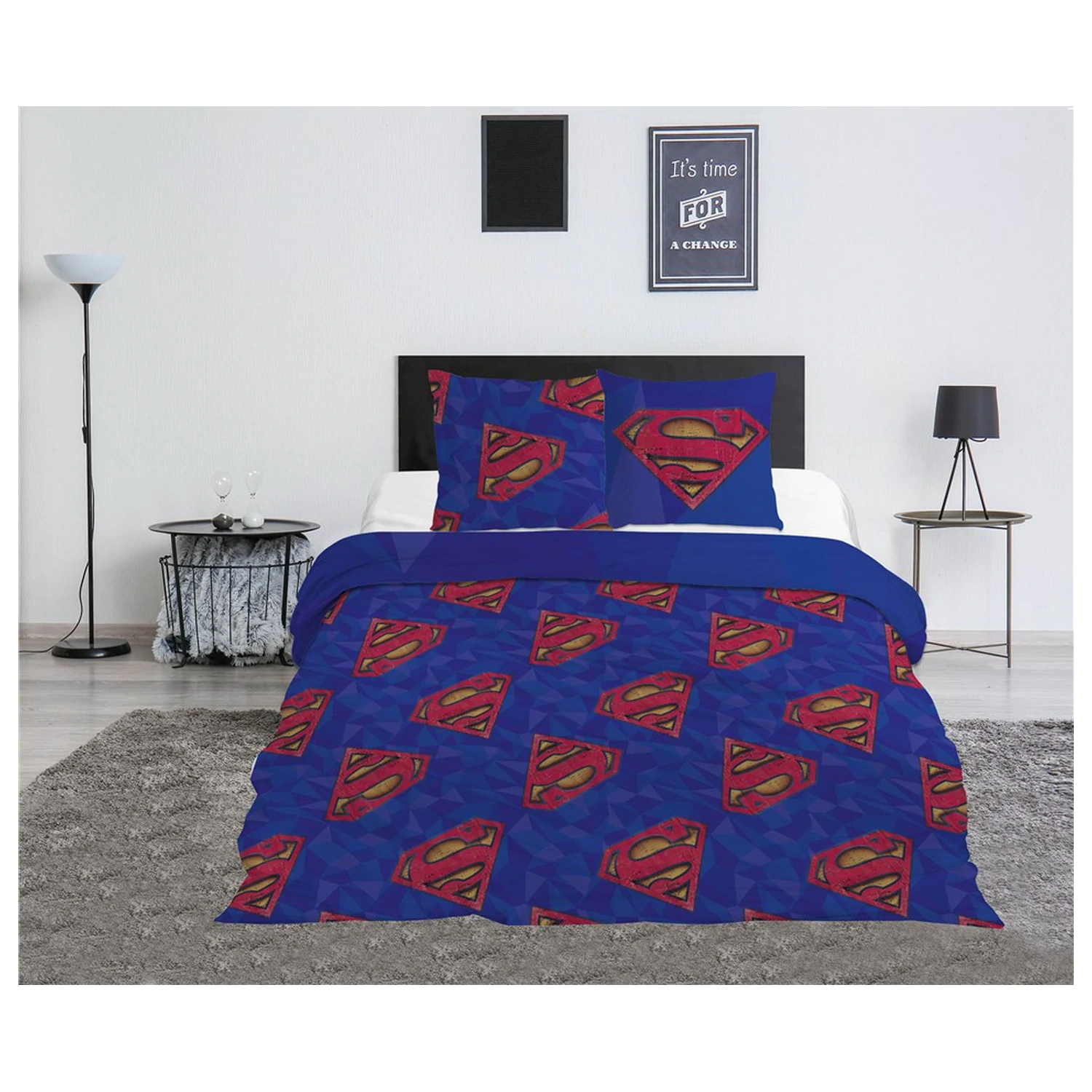 Superman Blue doppelt Bettdeckenbezug Produktfoto