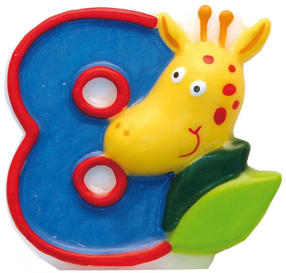 Safari Kuchendekoration Kerze, Ziffernkerze 8 Produktfoto
