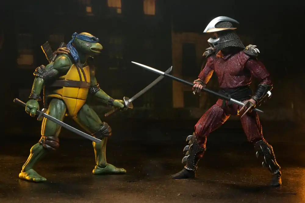 Teenage Mutant Ninja Turtles (1990 Movie) Actionfigur Roof Top Battle Shredder vs Leo 18 cm Produktfoto