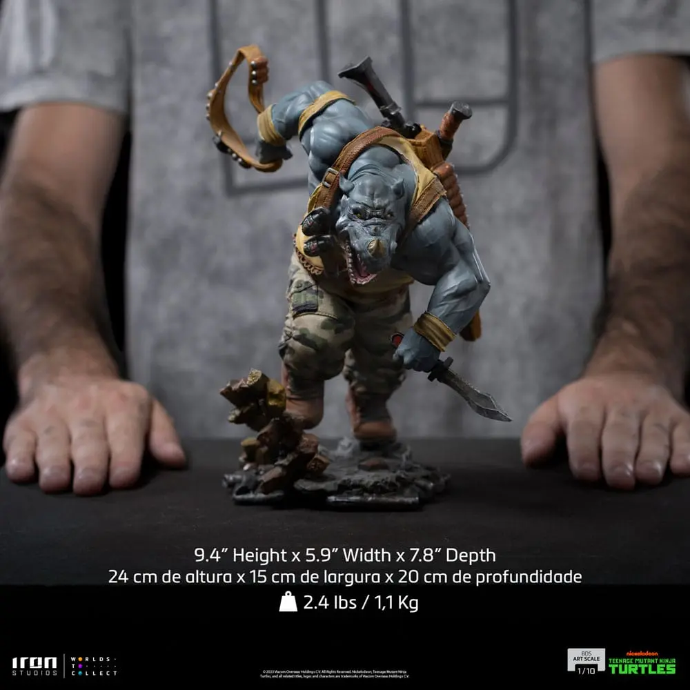 Teenage Mutant Ninja Turtles BDS Art Scale Statue 1/10 Rocksteady 24 cm Produktfoto