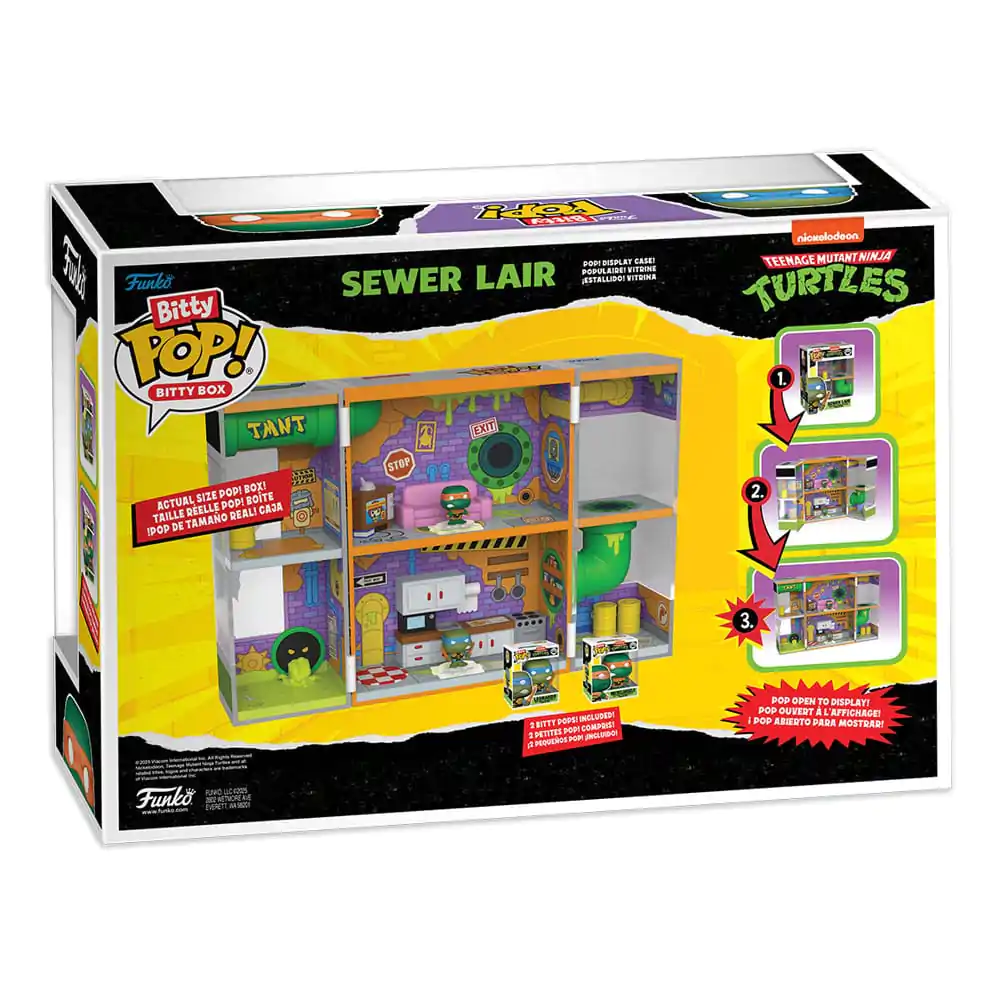 Teenage Mutant Ninja Turtles Bitty Funko POP! Bitty Box Display mit 2 Vinyl Figuren Sewer Lair Produktfoto