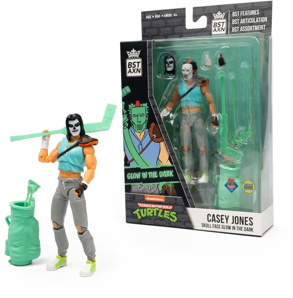 Teenage Mutant Ninja Turtles BST AXN Actionfigur Casey Jones Skull Face Glow-in-the-Dark SDCC Exclusive 13 cm Produktfoto